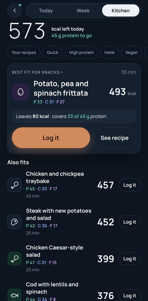 Kitchen, recipe list