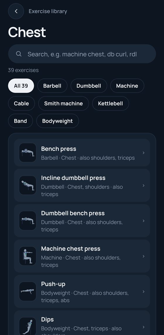 Exercise library